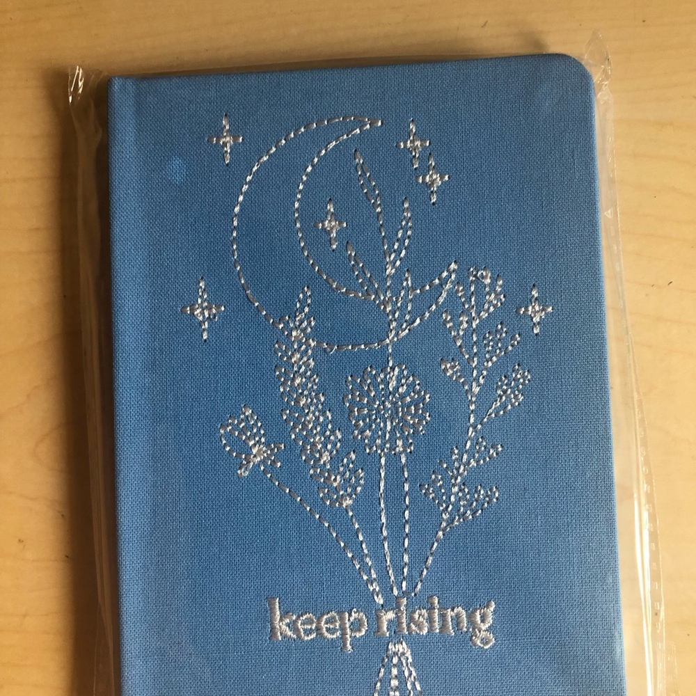 Blue Journal with Embroidered Design